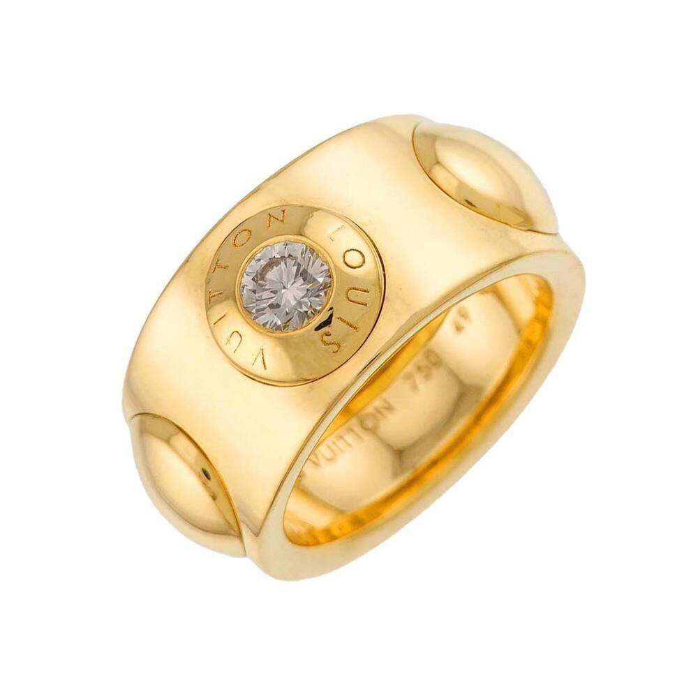 Louis Vuitton Grand Bague Empreinte #49 Diamond Ring in 18K Yellow Gold 750